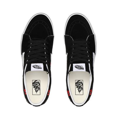 Vans Cherries Sk8-Mid - Kadın Bilekli Ayakkabı (Siyah)